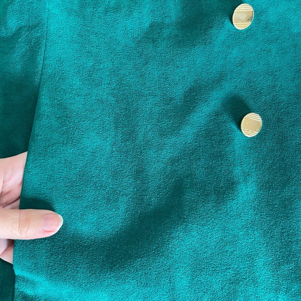 Vintage Emerald Green Faux Suede Blazer - Picture 15 of 16